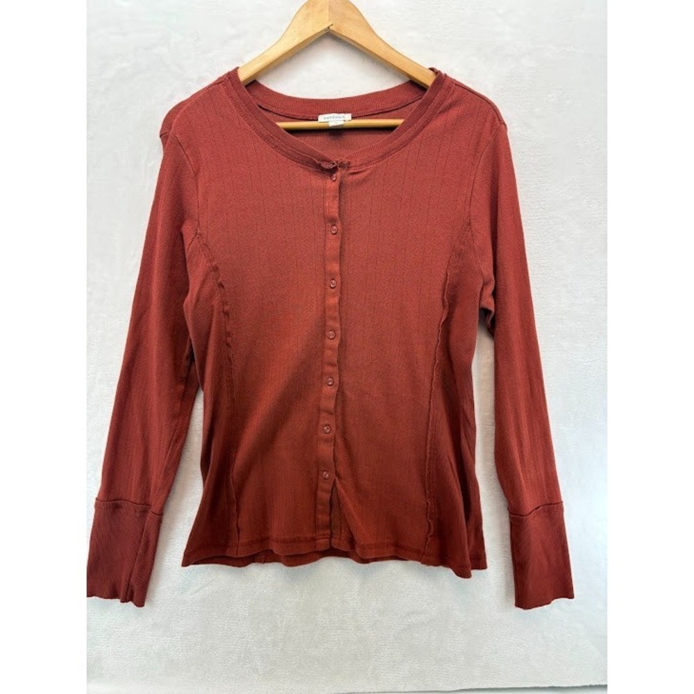 Sundance Women's Size Medium Rust Orange Long Sleeve Button Down Top